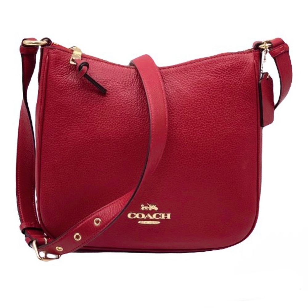 🍒 COACH Authenticated Leather Ellie File  Crossbody in Garnet Red 🍒 - Picture 3 of 14